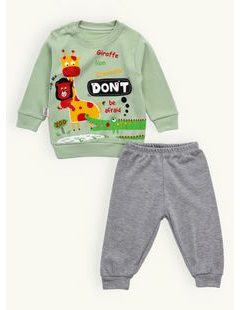 Dojčenská súprava VESELÉ SAFARI svetlozelená