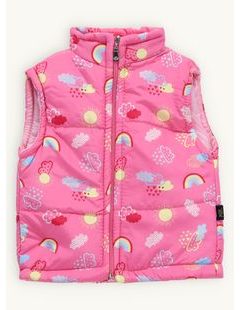 Dětská prošívaná vesta DÚHA růžová