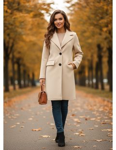Dámský kabát smotanový