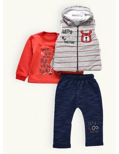 Dětská tepláková souprava KENGURA cihlová