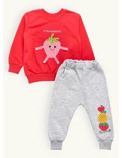 Detská súprava JAHODKA červeno-sivá