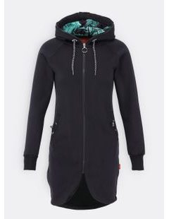 Dlhá dámska čierna mikina