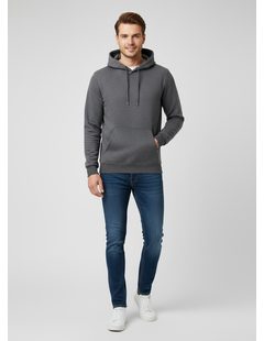 Pánska mikina s klokaním vreckom grafitová
