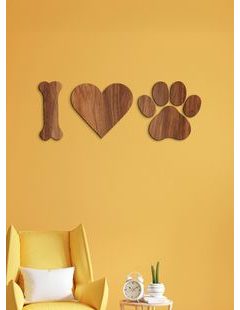 Drevený nápis "I ♥ DOG"