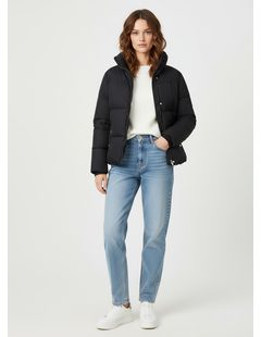 Dámska krátka zimná bunda čierna