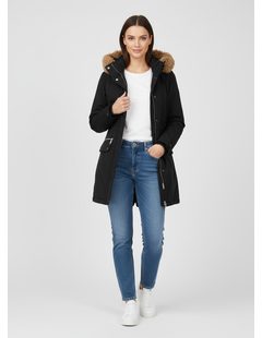 Dámska zimná bunda s kapucňou čierna