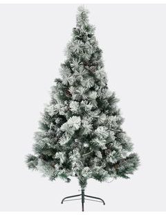 Umelý vianočný stromček Smaragdový rozmarín – Zasnežený so šiškami