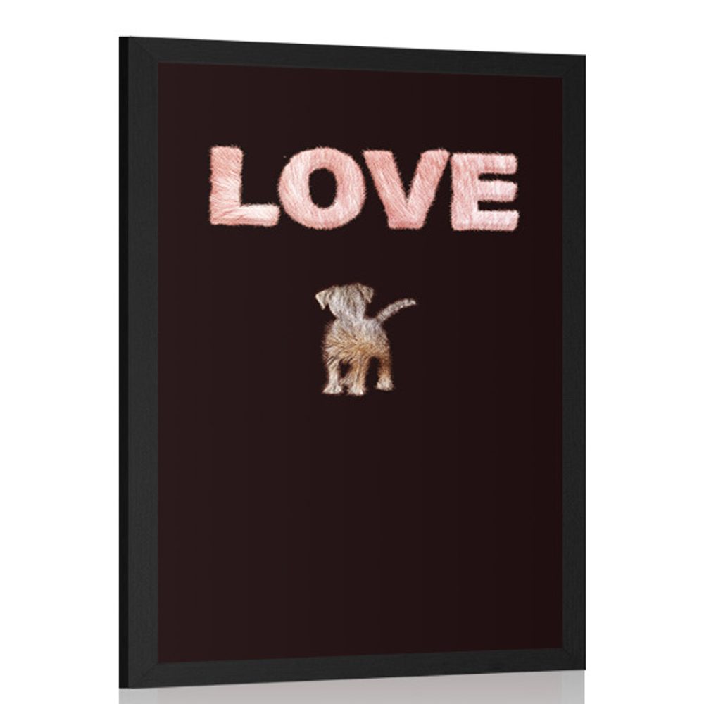 Plagát psík s nápisom Love