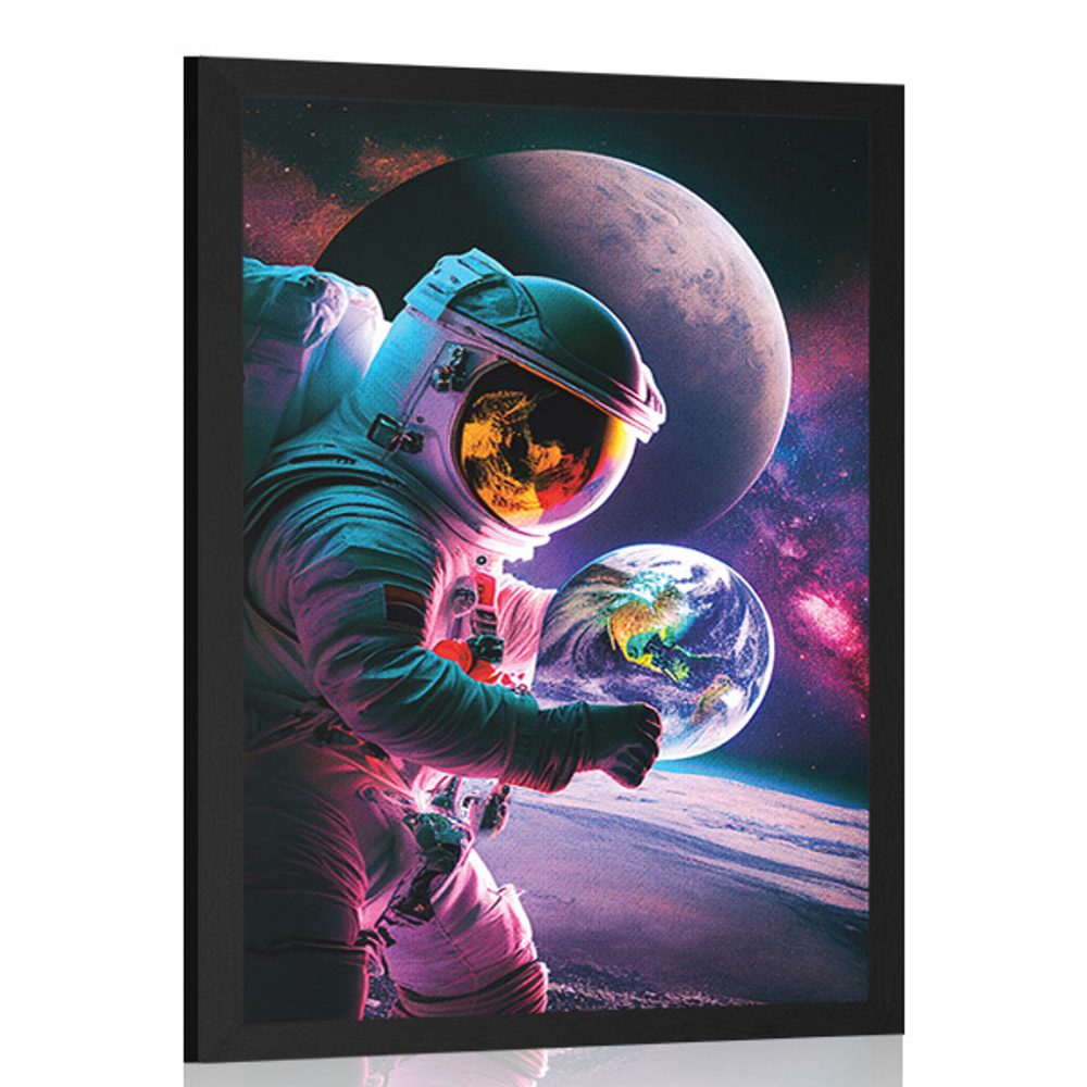 Plakát astronaut na vesmírné výpravě