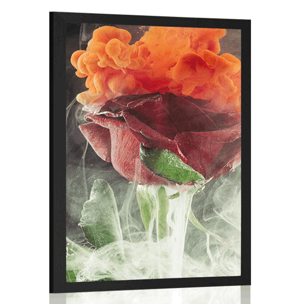 Plakát růže s abstraktními prvky