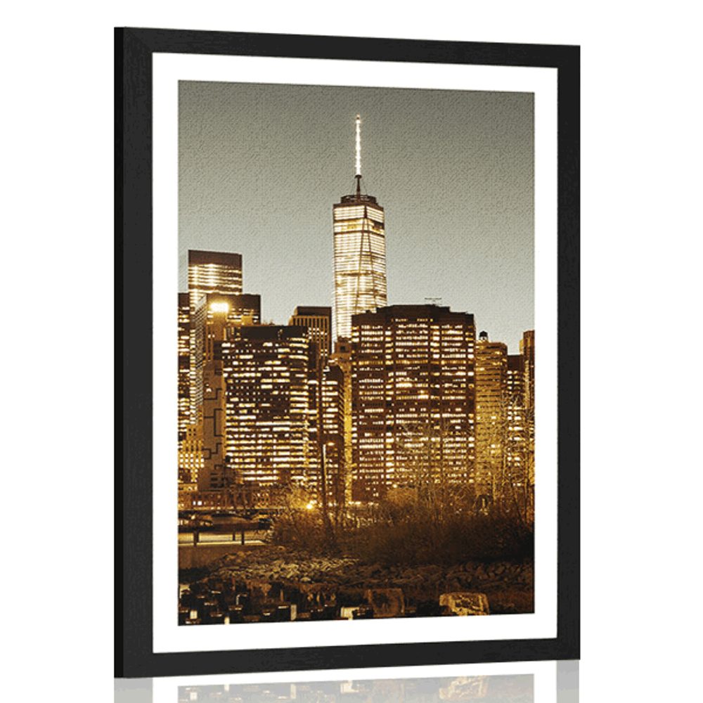 Plakát s paspartou centrum New Yorku