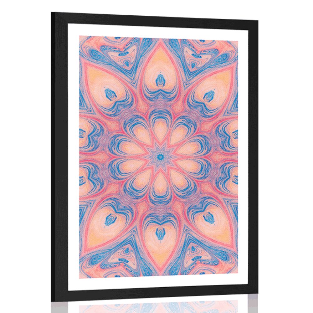 Plakát s paspartou hypnotická Mandala