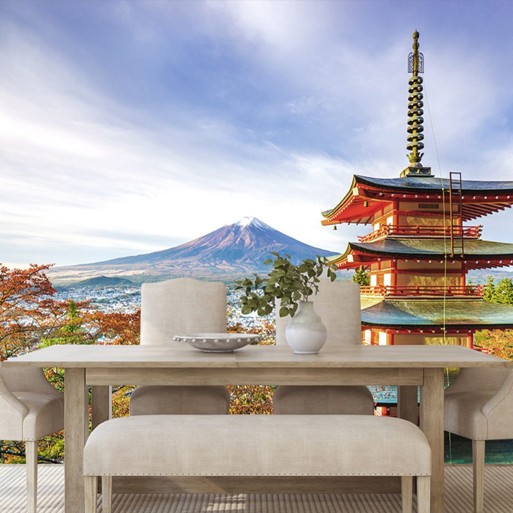 Samolepící fototapeta výhled na Chureito Pagoda a horu Fuji