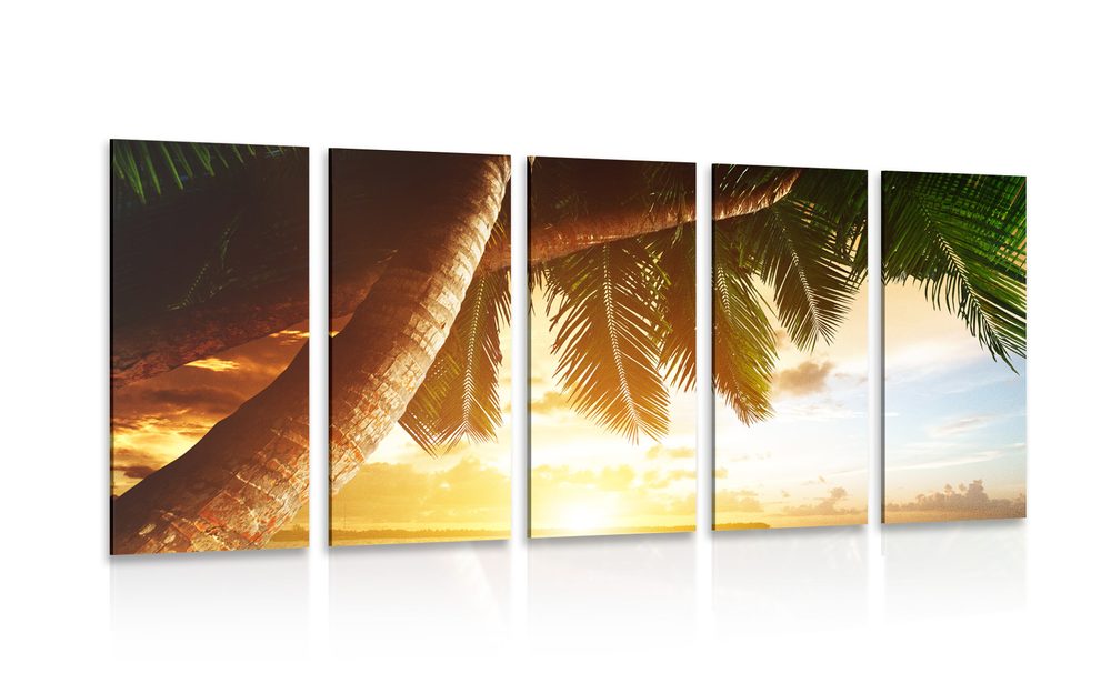 5-dielny obraz východ slnka na karibskej pláži