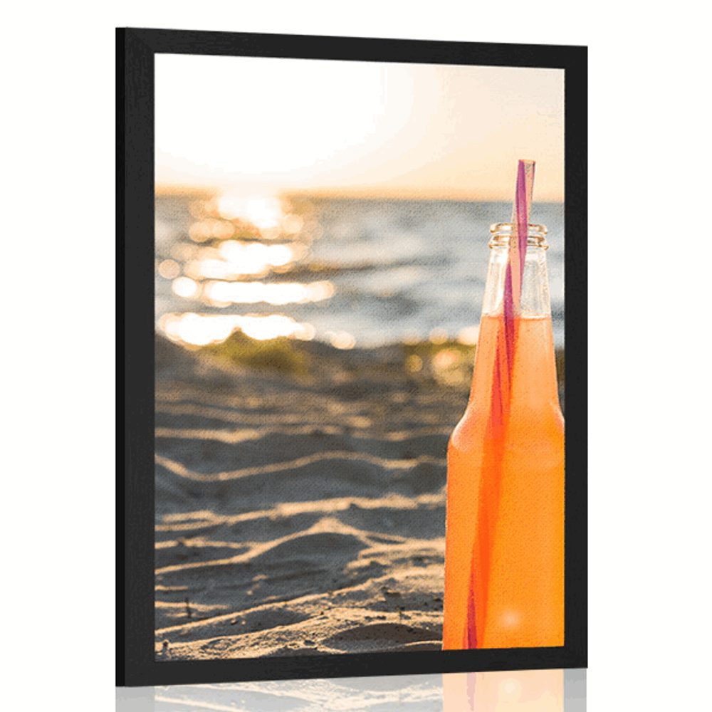 Plagát osviežujúci nápoj na pláži
