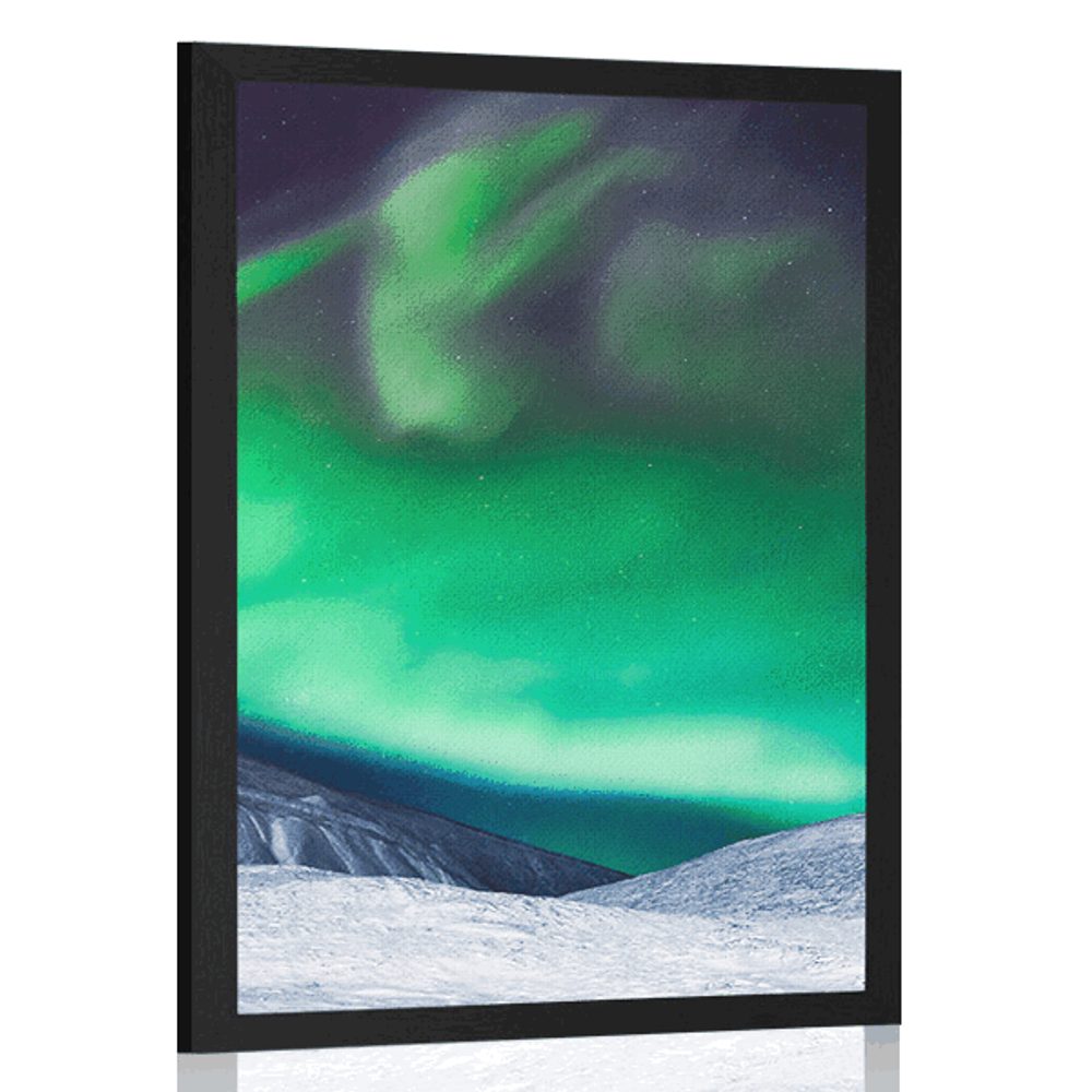 Plakát polární záře na obloze