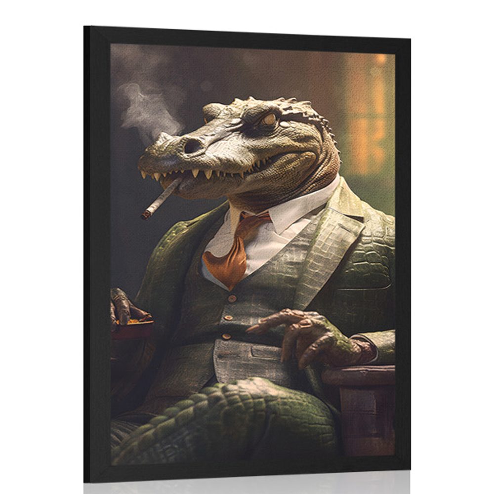 Plakát zvířecí gangster krokodýl