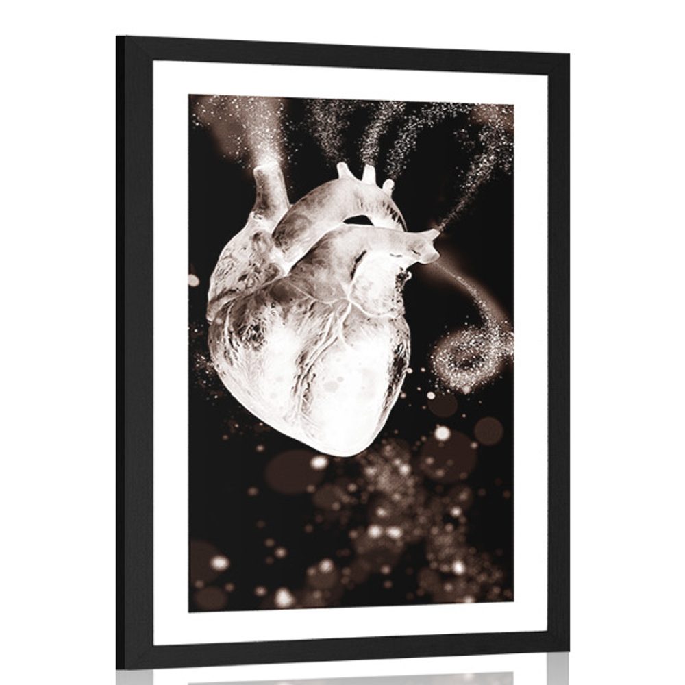 Plakát s paspartou srdce v zajímavém provedení