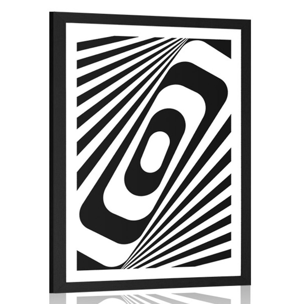 Plakát s paspartou černobílá iluze