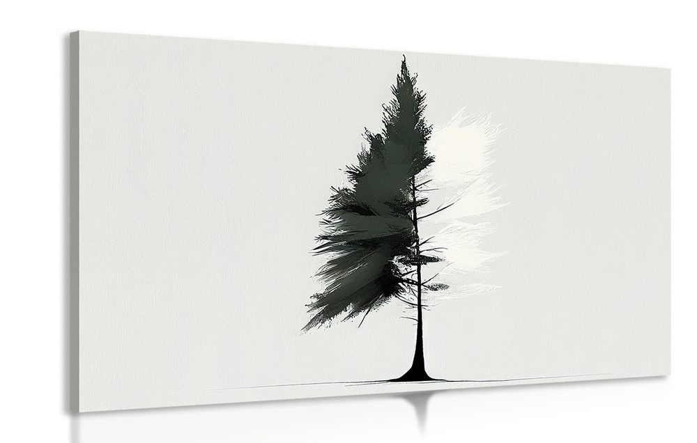 Obraz minimalistický ihličnatý strom