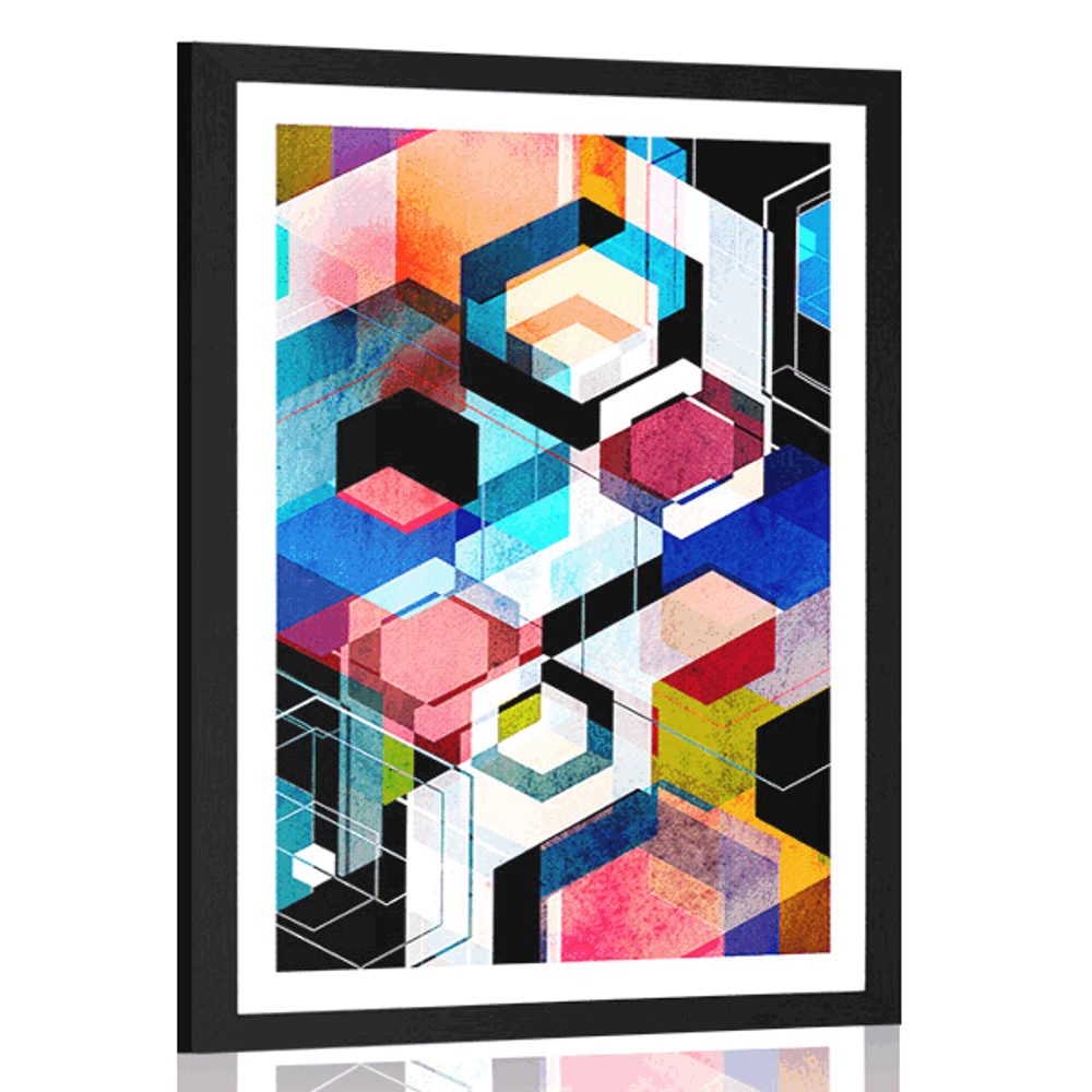Plakát s paspartou abstraktní geometrie