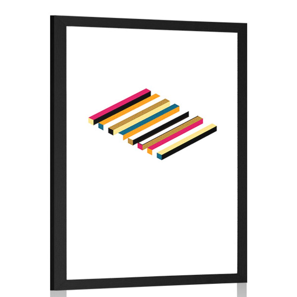 Plakát s paspartou vzory v barevném provedení