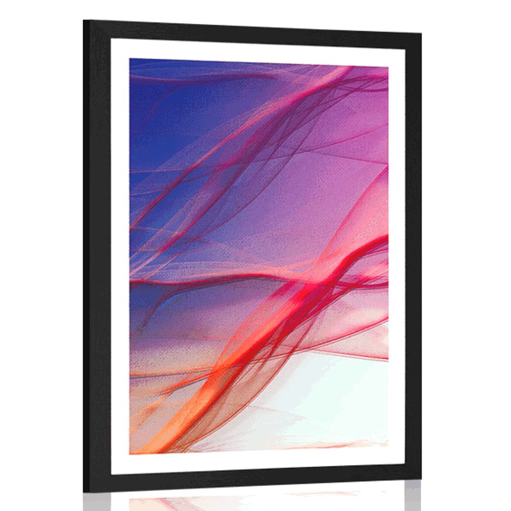 Plakát s paspartou abstraktní vlnky plné barev