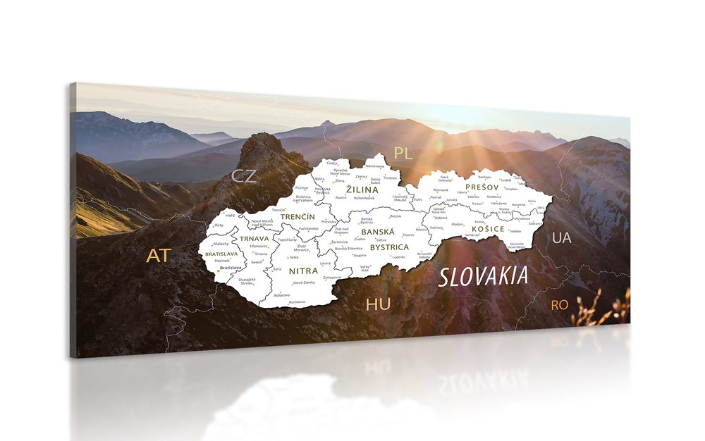 Obraz mapa Slovenska s malebnými horami