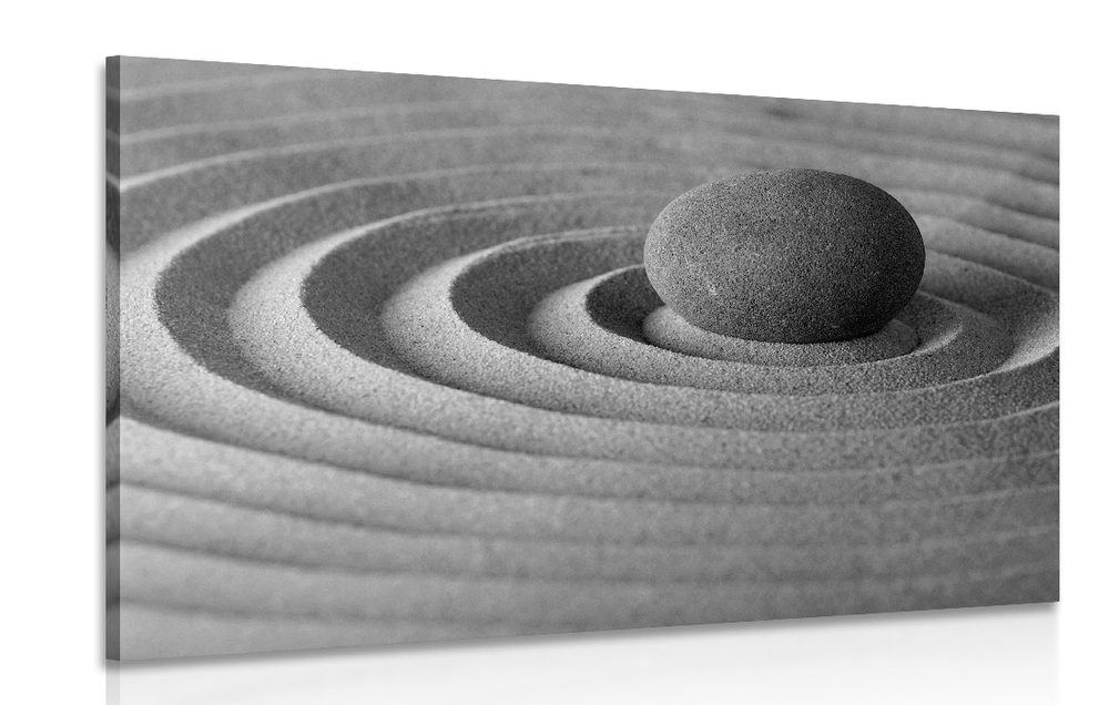 Obraz relaxační kámen v černobílém provedení