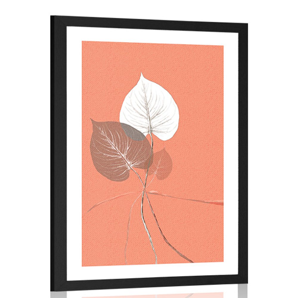Plakát s paspartou kytice z listů