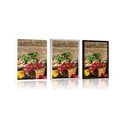 POSTER FRESH FRUITS AND VEGETABLES - WITH A KITCHEN MOTIF - POSTERS