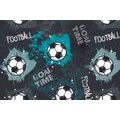 WALLPAPER SOCCER BALL ON A TURQUOISE BACKGROUND - CHILDRENS WALLPAPERS - WALLPAPERS