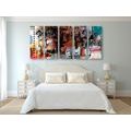 5-PIECE CANVAS PRINT STREET ART - POP ART PICTURES - PICTURES