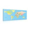 CANVAS PRINT MAP ON A BLUE BACKGROUND - PICTURES OF MAPS - PICTURES