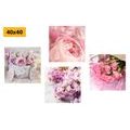 CANVAS PRINT SET DELICATE STILL LIFE OF FLOWERS - SET OF PICTURES - PICTURES