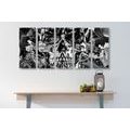 5-PIECE CANVAS PRINT ARTISTIC SKULL IN BLACK AND WHITE - BLACK AND WHITE PICTURES - PICTURES