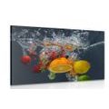CANVAS PRINT FRUIT IN WATER - PICTURES OF FOOD AND DRINKS - PICTURES