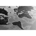 CANVAS PRINT MODERN BLACK AND WHITE MAP - PICTURES OF MAPS - PICTURES