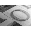 CANVAS PRINT THE LETTERS HOME IN BLACK AND WHITE - BLACK AND WHITE PICTURES - PICTURES