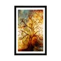 POSTER WITH MOUNT TREE OF LIFE WITH A SPACE ABSTRACTION - FENG SHUI - POSTERS