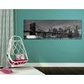 CANVAS PRINT ENCHANTING BROOKLYN BRIDGE IN BLACK AND WHITE - BLACK AND WHITE PICTURES - PICTURES