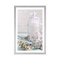POSTER WITH MOUNT CHERRY TWIG AND WHITE LANTERNS - VINTAGE AND RETRO - POSTERS