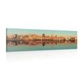 CANVAS PRINT WATER REFLECTION OF THE CHARMING NEW YORK CITY - PICTURES OF CITIES - PICTURES