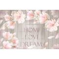 WALLPAPER VINTAGE MAGNOLIAS WITH AN INSCRIPTION - WALLPAPERS VINTAGE AND RETRO - WALLPAPERS