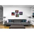 CANVAS PRINT SET ANIMALS IN POP ART STYLE - SET OF PICTURES - PICTURES