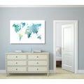 DECORATIVE PINBOARD WORLD MAP IN WATERCOLOR - PICTURES ON CORK - PICTURES