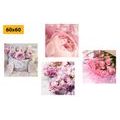 CANVAS PRINT SET DELICATE STILL LIFE OF FLOWERS - SET OF PICTURES - PICTURES