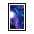 POSTER WITH MOUNT WOLF MOON - ANIMALS - POSTERS