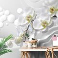 SELF ADHESIVE WALLPAPER ORCHID ON AN ABSTRACT BACKGROUND - SELF-ADHESIVE WALLPAPERS - WALLPAPERS