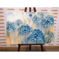 CANVAS PRINT BLUE DANDELION IN WATERCOLOR DESIGN - PICTURES FLOWERS - PICTURES